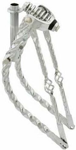 Lowrider 20" Bent Cage Square Twisted Spring Fork 1" Chrome. Bike Fork, Bicycle Fork, Bike Fork Bicycle Fork in Saudi Arabia