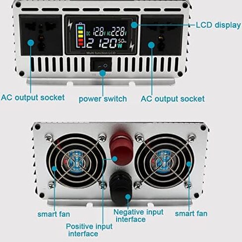 4000W Pure Sine Wave Inverter 24V to 230V, DC 12V/24V/48V/60V/72V, LCD Display, High Efficiency, Output Terminal for Off-Grid Power Solutions in Saudi Arabia
