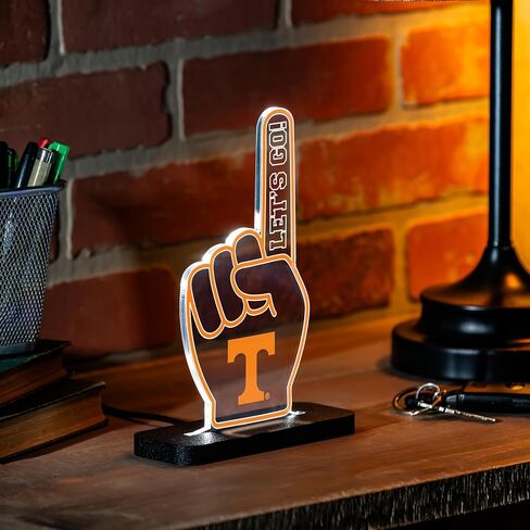 Team Sports America NCAA University of Tennessee Ultra-Thin LED Light Wall Sign Décor | Officially Licensed - 23 Inch Mascot Logo Shaped Wall Sign | Made in USA in Saudi Arabia