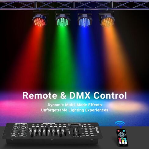 36LEDs Stage Par Lights 4 Pack - RGB LED Par Lights Sound Activated Auto Play by Remote & DMX Control Uplights for Wedding Birthday Church Music Light Show DJ Dance Party Events Stage Lighting in Kuwait