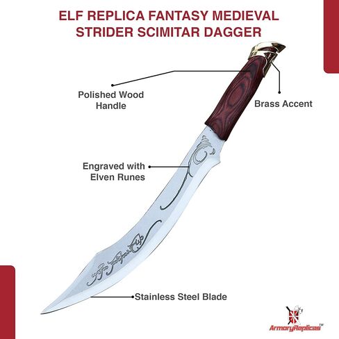 Armory Replicas™ - Legendary Blade of Frey Short Scimitar – 11" Stainless Steel Blade, ABS Handle, Zinc Aluminum Accents – Fight Evil with Style – Perfect for Fantasy Enthusiasts in Saudi Arabia