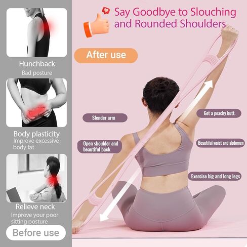 Figure 8 Resistance Band, Upgraded Full Body Training Multi-Function Design, Women's Multi-Function Resistance Band, Anti-Skid handleportable, Ideal for Yoga and Pilates Stretching Exercises in Kuwait