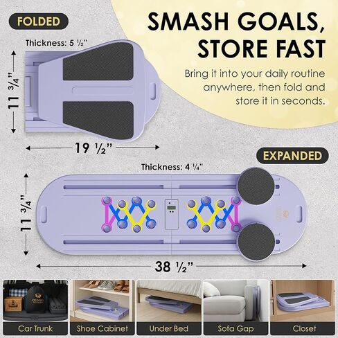 لوحة بيلاتيس ريفورمر، مجموعة لوحة بيلاتيس 7 في 1 قابلة للطي مع مؤقت، تدريبات منزلية موجهة مع أشرطة مقاومة وكرة - في المنزل آلة بيلاتيس ريفورمر AB الأساسية، معدات تمارين اللياقة البدنية المنزلقة in Kuwait