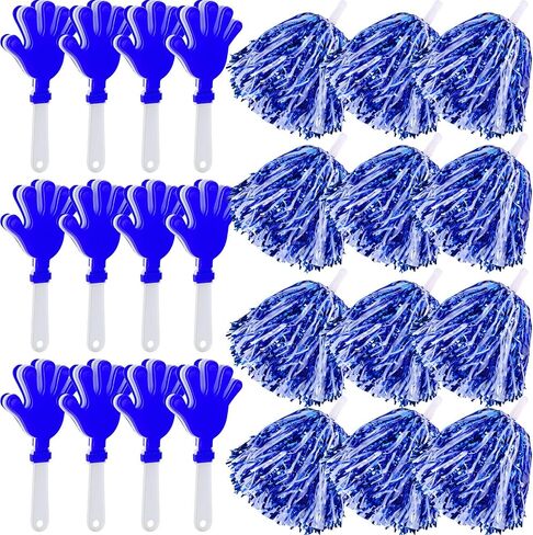 24 Pcs Cheerleading Pom Poms and Hand Clappers Noisemakers Set for Team Spirit Items Sporting Events Football Baseball Cheering Essentials Party Favors Dance in Saudi Arabia