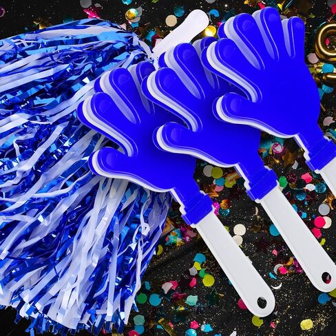 24 Pcs Cheerleading Pom Poms and Hand Clappers Noisemakers Set for Team Spirit Items Sporting Events Football Baseball Cheering Essentials Party Favors Dance in Saudi Arabia