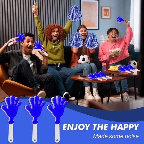 24 Pcs Cheerleading Pom Poms and Hand Clappers Noisemakers Set for Team Spirit Items Sporting Events Football Baseball Cheering Essentials Party Favors Dance in Saudi Arabia