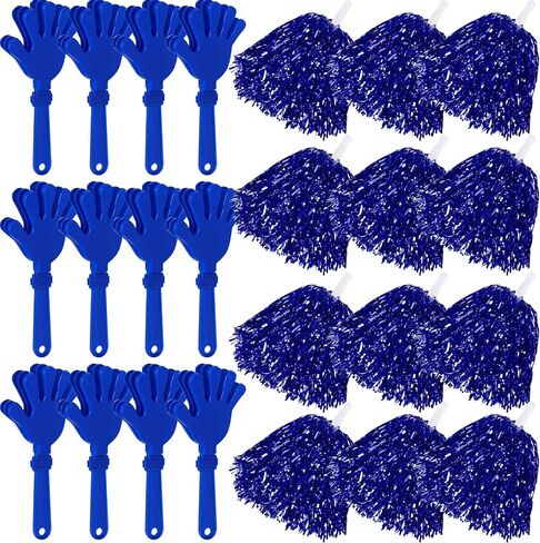 24 Pcs Cheerleading Pom Poms and Hand Clappers Noisemakers Set for Team Spirit Items Sporting Events Football Baseball Cheering Essentials Party Favors Dance in Saudi Arabia