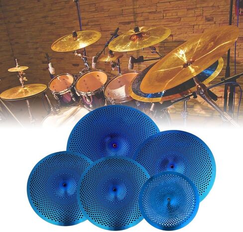 Low Volume Cymbals Pack 5-Piece Mute Cymbal Set for Drum Practice, Lightweight Sturdy Design for Rehearsal Room Bedroom Use- Colorful in Kuwait