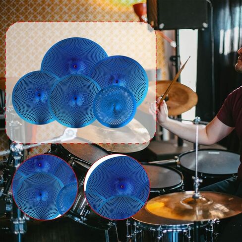 Low Volume Cymbals Pack 5-Piece Mute Cymbal Set for Drum Practice, Lightweight Sturdy Design for Rehearsal Room Bedroom Use- Colorful in Kuwait