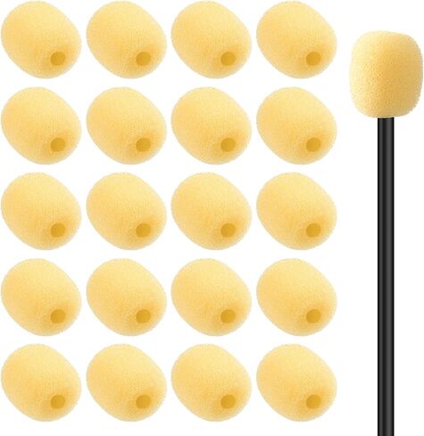 20 PCS 2x15 mm Mini Size Headset Windscreen Microphone Foam Covers Mic Foam Cover Pop Filter Replacement For Hole Ear-Hook Other Headset Microphones in Kuwait