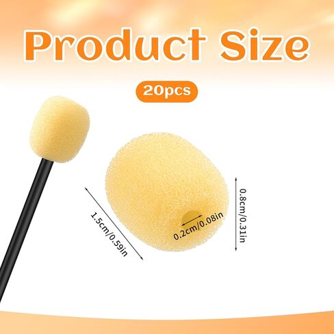 20 PCS 2x15 mm Mini Size Headset Windscreen Microphone Foam Covers Mic Foam Cover Pop Filter Replacement For Hole Ear-Hook Other Headset Microphones in Kuwait