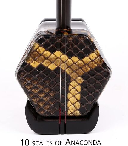 خشب الصندل الأسود الاحترافي Erhu - عزف كمان صيني مكون من خيطين مع قوس، وجلد بايثون 10 شبكات، وأقراص DVD التعليمية، وروزين، وقطعة قماش للتنظيف، وجسر، وحافظة صلبة، وموالف احترافي in Kuwait