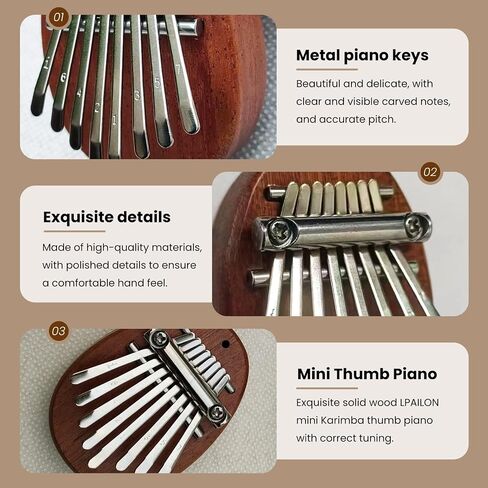 8-Key Thumb Piano - Mini Keyboard Instrument, Musical Finger Piano with Clear Tones Birthday Unique Gift for Beginners Professional in Saudi Arabia