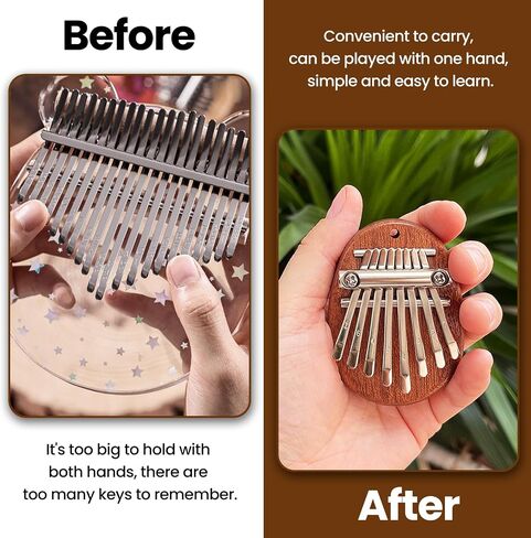 8-Key Thumb Piano - Mini Keyboard Instrument, Musical Finger Piano with Clear Tones Birthday Unique Gift for Beginners Professional in Saudi Arabia