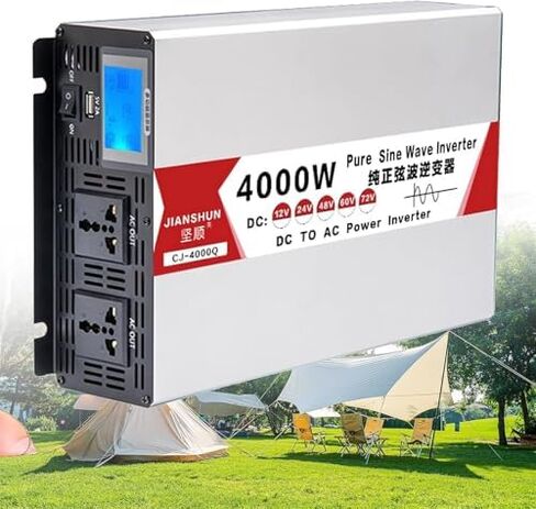 محول موجة جيبية نقية 6000 واط تيار مستمر 24 فولت إلى تيار متردد 110 فولت مع شاحن USB ومقبس، مثالي للسفر والتخييم والمركبات الترفيهية والقوارب - تتوفر خيارات 4000 واط/5000 واط/8000 واط in Saudi Arabia