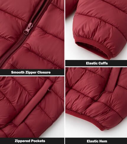 معطف نسائي من KVE مزود بغطاء للرأس وخفيف الوزن للغاية ودافئ وقصير منتفخ in Kuwait