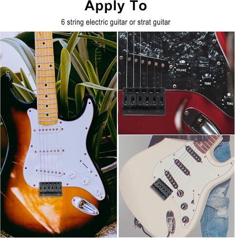 جسر ثابت من MAXCHEER مقاس 78 مم للجيتار الكهربائي ذو 6 أوتار Fender Strat Tele (أسود، 78 مم) in Saudi Arabia