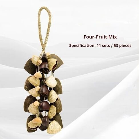 أجراس الرياح الطبيعية المصنوعة يدويًا، خشخشة تقليدية لليوجا والتأمل وشفاء الصوت، تصميم بني متعدد الأصداف مع سلسلة من القنب in Kuwait