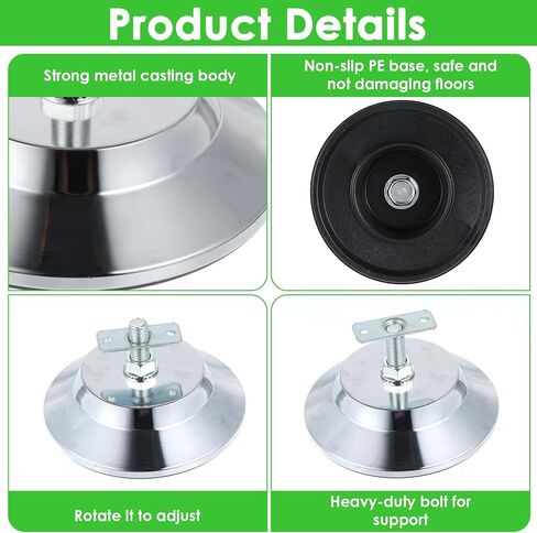 4 PCS Heavy Duty Billiard Table Leg Levelers, Adjustable Height 5 Inch Metal Leveling Feet, Furniture Leveling Risers with PE Base for Pool Table, Soccer Table, Air Hockey Table in Saudi Arabia