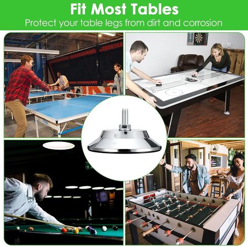 4 PCS Heavy Duty Billiard Table Leg Levelers, Adjustable Height 5 Inch Metal Leveling Feet, Furniture Leveling Risers with PE Base for Pool Table, Soccer Table, Air Hockey Table in Saudi Arabia