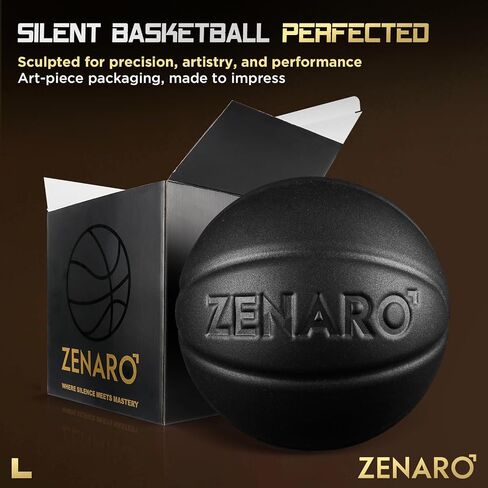 كرة السلة Zenaro Pro Silent Basketball مثالية - مقاس 7 (29.5 بوصة)، غير مضغوطة، أخدود منحوت ثلاثي الأبعاد للارتداد والتحكم الحقيقي، كرة سلة داخلية بوزن حقيقي للعبة، رغوة متينة بدون هواء، صندوق هدايا ممتاز in Saudi Arabia
