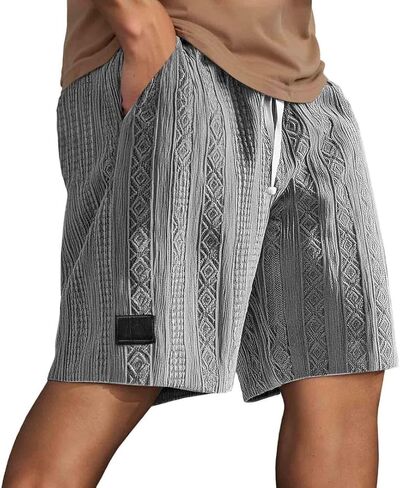 Men's Casual 5"/ 7" Shorts Lightweight Elastic Waist Vacation Shorts Summer Beach Athletic Jogger Short with Pockets in Saudi Arabia