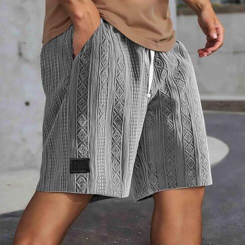 Men's Casual 5"/ 7" Shorts Lightweight Elastic Waist Vacation Shorts Summer Beach Athletic Jogger Short with Pockets in Saudi Arabia