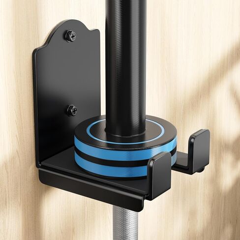 Olympic Barbell Wall Rack Holder - Heavy Duty 66lbs Weight Storage Mount with EVA Pads in Saudi Arabia
