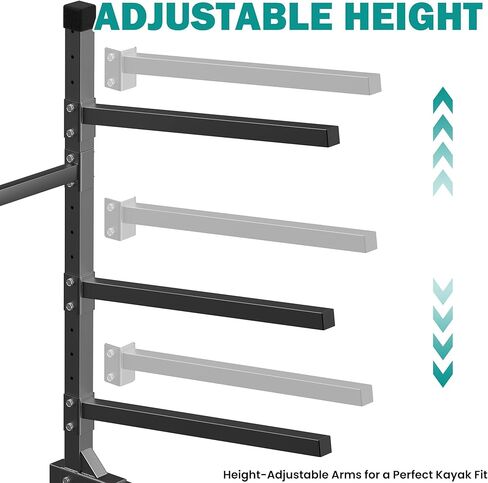 رف تخزين كاياك من إيفيرهانجر، حامل حامل كاياك قابل للتعديل، رف لوح مجداف قائم بذاته لقوارب الكاياك والزورق ولوح ركوب الأمواج بسعة 320 رطلًا in Kuwait