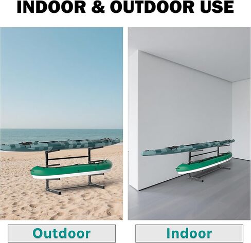 رف تخزين كاياك من إيفيرهانجر، حامل حامل كاياك قابل للتعديل، رف لوح مجداف قائم بذاته لقوارب الكاياك والزورق ولوح ركوب الأمواج بسعة 320 رطلًا in Kuwait