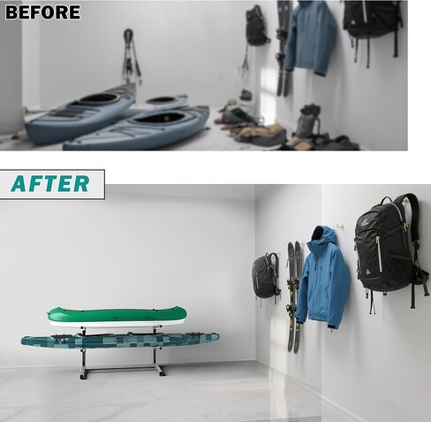 رف تخزين كاياك من إيفيرهانجر، حامل حامل كاياك قابل للتعديل، رف لوح مجداف قائم بذاته لقوارب الكاياك والزورق ولوح ركوب الأمواج بسعة 320 رطلًا in Kuwait