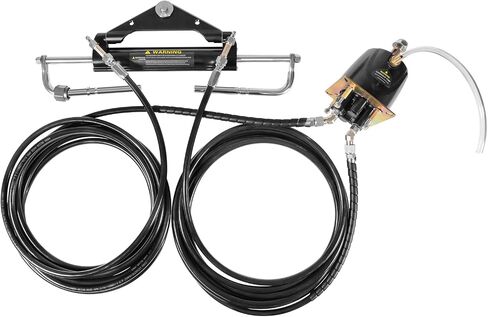 150HP Hydraulic Outboard Steering Kit Boat Marine System for Single Station, Single-Engine use Built-in Two-Way Lock Cylinder, Pump and 26ft High-Strength Nylon Hose in Saudi Arabia