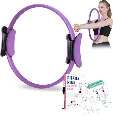 Pilates Ring Fitness Circle for Women - 15 Inch Magic Fitness Circle for Toning Inner & Outer Thighs, Bonus Pilates Equipment Thigh Master Guide. in Saudi Arabia