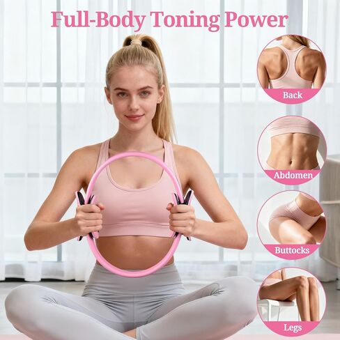 Pilates Essentials Kit for Women, Home Workout Pilates Kit with Ring, Mini Ball, Resistance Bands, Yoga Strap & More | Beginner Pilates Starter Kit for Toning, Strength & Flexibility in Saudi Arabia