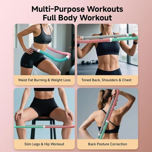 Hula Hoop, Weighted Hula Hoop, Infinity Hoop Hula Hoops for Adults, Hula Hoops for Adults Weight Loss, Quiet Adjustable Fitness Hoop for Burning Fat in Saudi Arabia