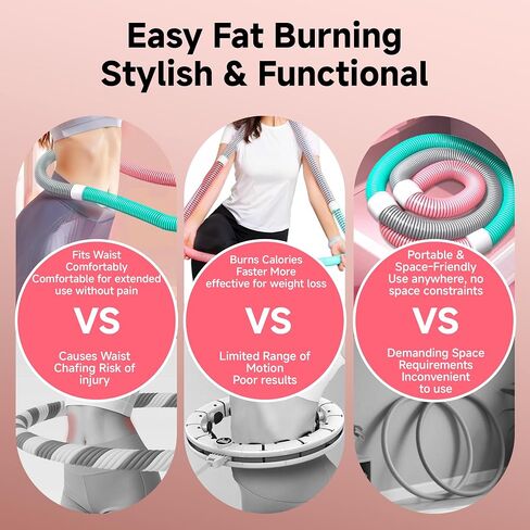 Hula Hoop, Weighted Hula Hoop, Infinity Hoop Hula Hoops for Adults, Hula Hoops for Adults Weight Loss, Quiet Adjustable Fitness Hoop for Burning Fat in Saudi Arabia