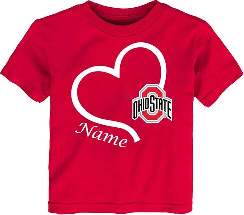 Ohio State Buckeyes Officially Licensed Personalized Love Heart Infant -Toddler-Youth T-Shirt in Saudi Arabia