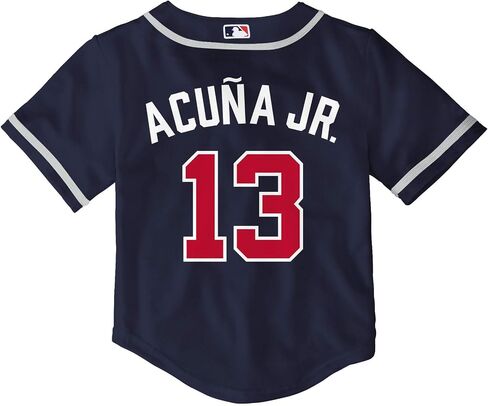 رونالد أكونا جونيور أتلانتا بريفز MLB للأطفال الرضع من عمر 12 إلى 24 شهرًا، قميص رياضي بديل باللون الأزرق in Saudi Arabia
