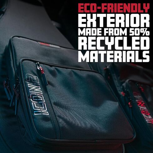 حقيبة Gator Cases ICON Take Two Series Premium Double Gig لـ (2) جيتار كهربائي، سحابات صديقة لإدارة أمن المواصلات الأمريكية، أسود (G-ICONTTELEC-BLK) in Kuwait