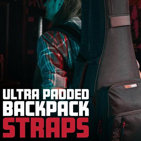 حقيبة Gator Cases ICON Take Two Series Premium Double Gig لـ (2) جيتار كهربائي، سحابات صديقة لإدارة أمن المواصلات الأمريكية، أسود (G-ICONTTELEC-BLK) in Kuwait