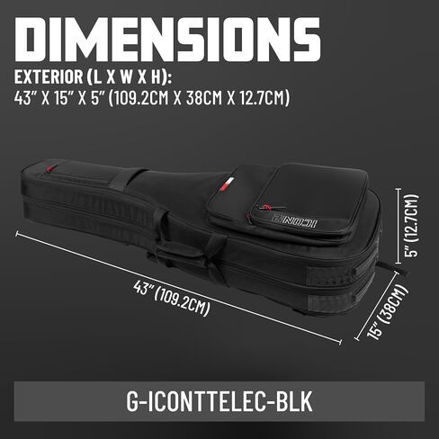 Gator Cases ICON Take Two Series Premium Double Gig Bag for (2) Electric Guitars, TSA-Friendly Zippers, Black (G-ICONTTELEC-BLK) in Saudi Arabia
