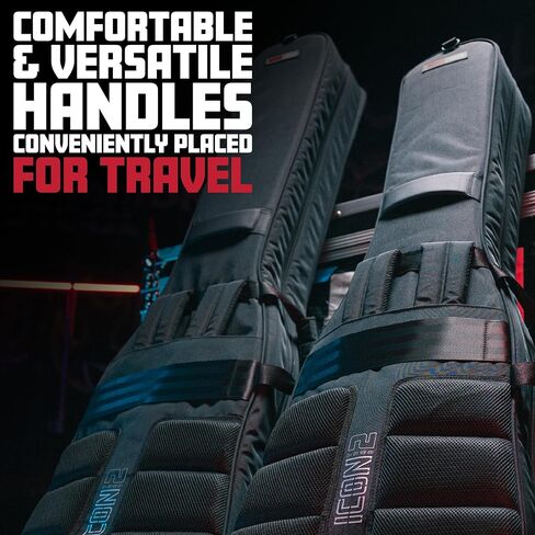 حقيبة Gator Cases ICON Take Two Series Premium Double Gig لـ (2) جيتار كهربائي، سحابات صديقة لإدارة أمن المواصلات الأمريكية، أسود (G-ICONTTELEC-BLK) in Kuwait