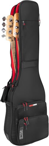 حقيبة Gator Cases ICON Take Two Series Premium Double Gig لـ (2) جيتار كهربائي، سحابات صديقة لإدارة أمن المواصلات الأمريكية، أسود (G-ICONTTELEC-BLK) in Kuwait