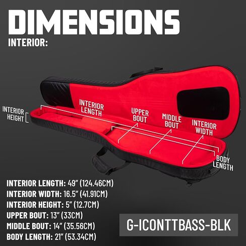 حقيبة Gator Cases ICON Take Two Series Premium Double Gig لـ (2) جيتار كهربائي، سحابات صديقة لإدارة أمن المواصلات الأمريكية، أسود (G-ICONTTELEC-BLK) in Kuwait