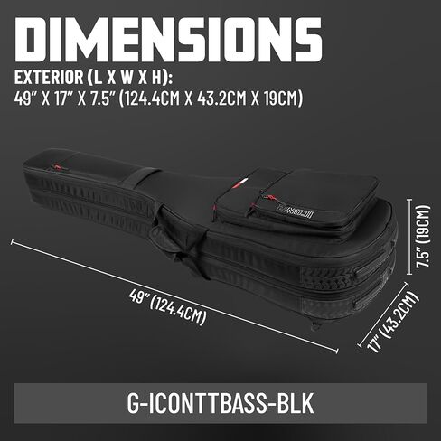 حقيبة Gator Cases ICON Take Two Series Premium Double Gig لـ (2) جيتار كهربائي، سحابات صديقة لإدارة أمن المواصلات الأمريكية، أسود (G-ICONTTELEC-BLK) in Kuwait