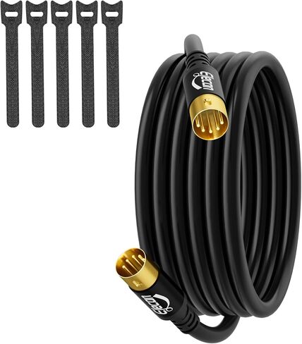كابل Elecan 5 Pin DIN MIDI بطول 4 أقدام، كبل أداة سلك صوت MIDI ذكر ممتاز، OFC، محمي، مطلي بالذهب، بولي كلوريد الفينيل الناعم للوحة مفاتيح MIDI، جهاز المزج، أخذ العينات، البيانو الإلكتروني، الطبل ومعدات الموسيقى + 5 روابط in Kuwait