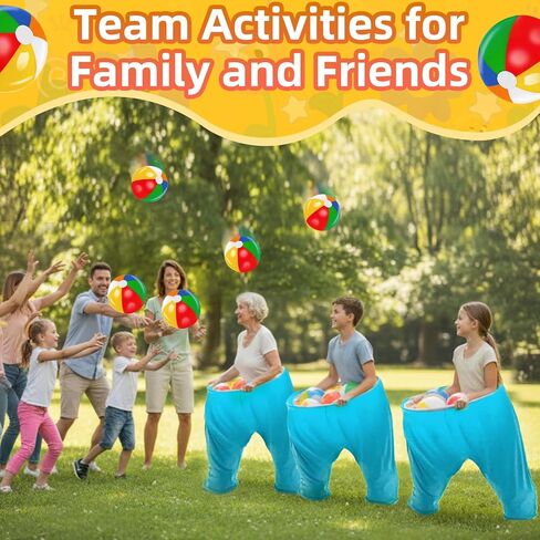 6 PCS Granny Pants Yard Game Set, Oversized Blue Pants with 4 Colorful Bouncy Balls & 1 Air Pump, Outdoor Tossing Games for Adults Family Birthday Christmas Party Backyard Reunion Gatherings in Saudi Arabia