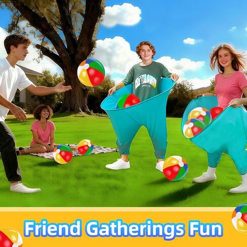 6 PCS Granny Pants Yard Game Set, Oversized Blue Pants with 4 Colorful Bouncy Balls & 1 Air Pump, Outdoor Tossing Games for Adults Family Birthday Christmas Party Backyard Reunion Gatherings in Saudi Arabia