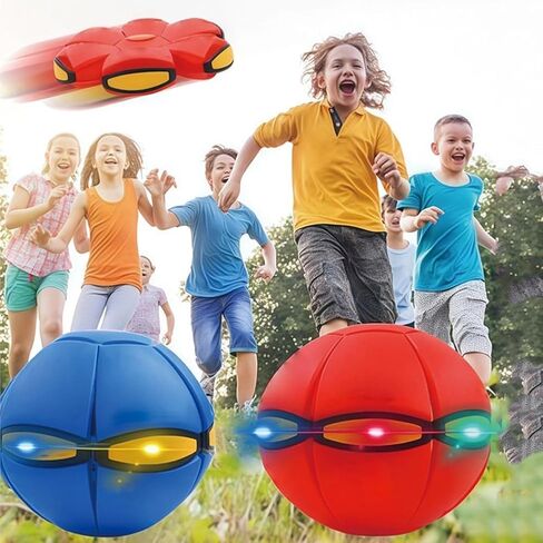 Magic Metaball Bouncing Ball, Children's Bouncing Ball, Magic Flying Saucer, Bouncy Balls with 6 Light, Dual Form Freely Switchable, Parent-Child Interaction (Blue) in Saudi Arabia