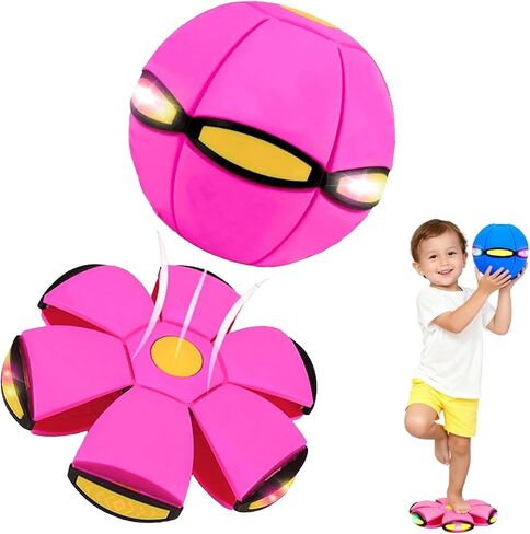Magic Metaball Bouncing Ball, Children's Bouncing Ball, Magic Flying Saucer, Bouncy Balls with 6 Light, Dual Form Freely Switchable, Parent-Child Interaction (Blue) in Saudi Arabia